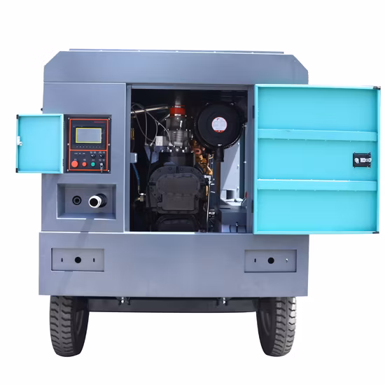 Motor diesel de serviço pesado portátil de acionamento direto tipo parafuso rotativo Preço do compressor de ar para martelo hidráulico, perfuração e mineração Compressor de ar industrial