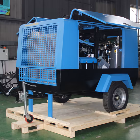 Compressor de ar de parafuso portátil para serviço pesado acionado por diesel