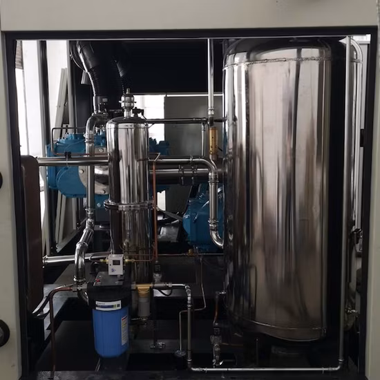 Economizar energia de injeção de água sem óleo 2 estágios Pm VSD tipo parafuso rotativo compressor de ar para a indústria de aço e ferro