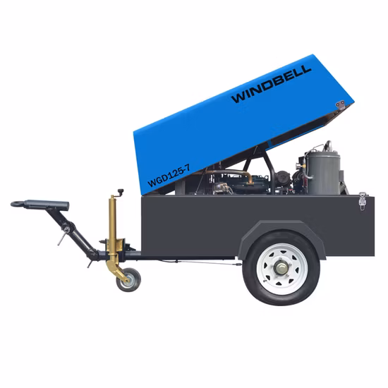 Parafuso diesel 185 Cfm Compressor de ar portátil para Jack Hammer