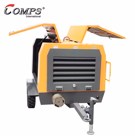 Compressor de ar de parafuso portátil com motor de parafuso duplo rotativo