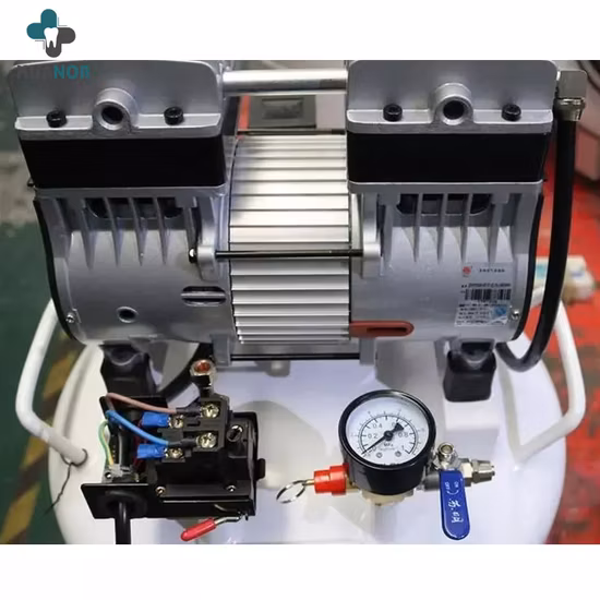 Unidade dental portátil silenciosa do tanque de aço do compressor de ar livre do óleo com compressor de ar